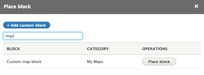 Place custom map block