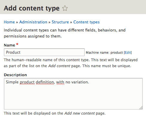 Add product content type