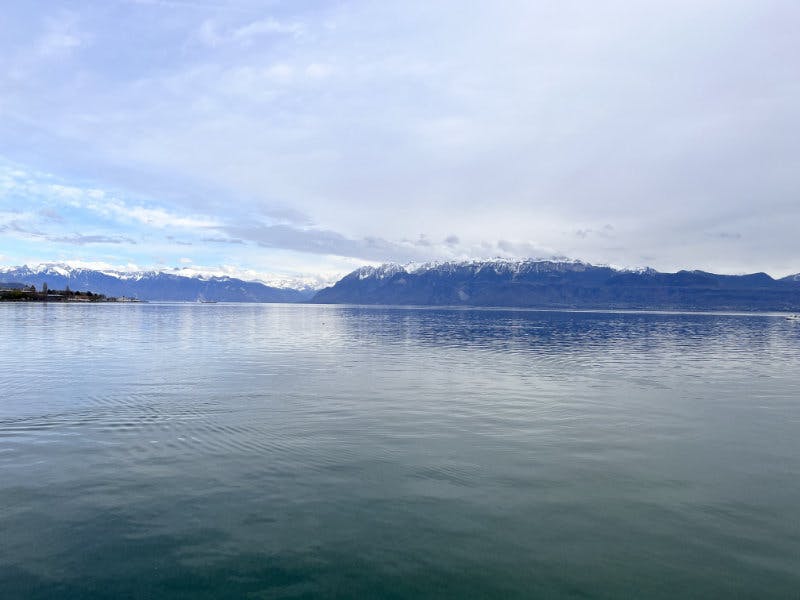 Lausanne, Léman lake, view from the Vidy-Bourget beach