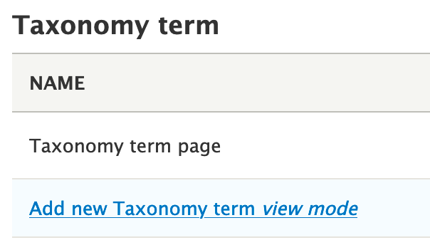 Add taxonomy term view mode